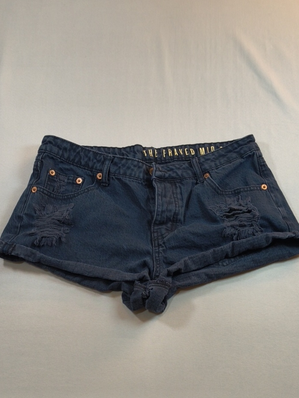 Jean Shorts The Frayed Mid Rise Shorts, Size 6
